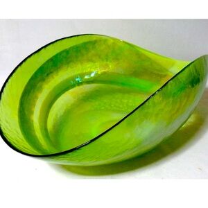 Crate & Barrel Agave hand blown Murano glass bowl.